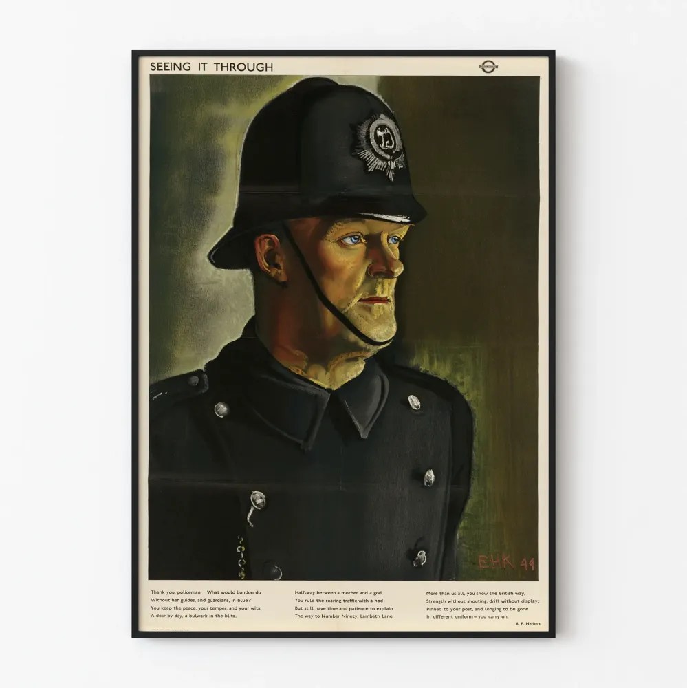 Britannian vanha poliisijuliste "Seeing It Through"