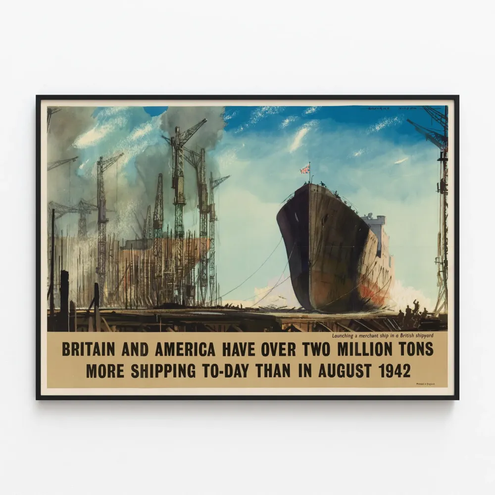 Britannian ja Yhdysvaltain kauppalaivan vintagejuliste