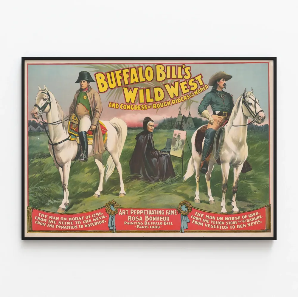Buffalo Billin Wild West ja Congress Rough Riders - Vintage-seinäkoriste juliste
