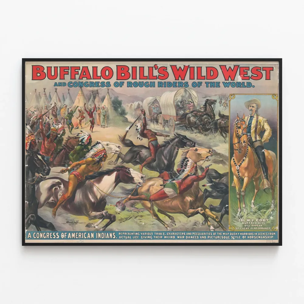 Buffalo Billin Wild West -juliste ja Lännen ratsastajain kongressi