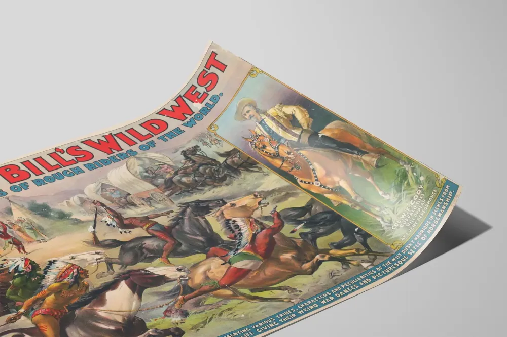 Buffalo Billin Wild West -juliste ja Lännen ratsastajain kongressi