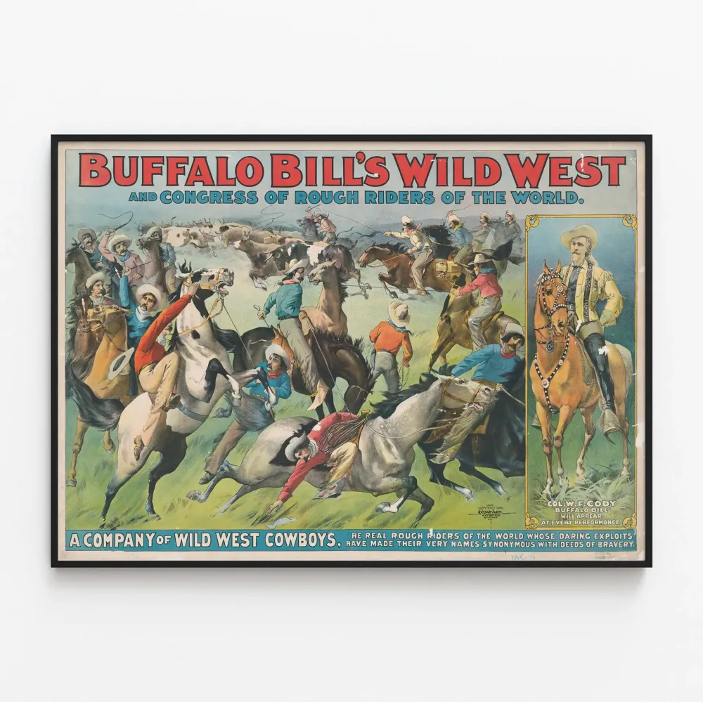 Buffalo Billin Wild West -juliste ja Rough Riders -kongressi
