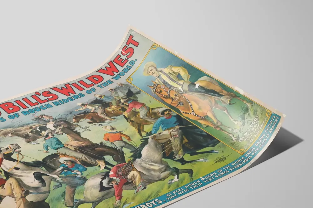 Buffalo Billin Wild West -juliste ja Rough Riders -kongressi