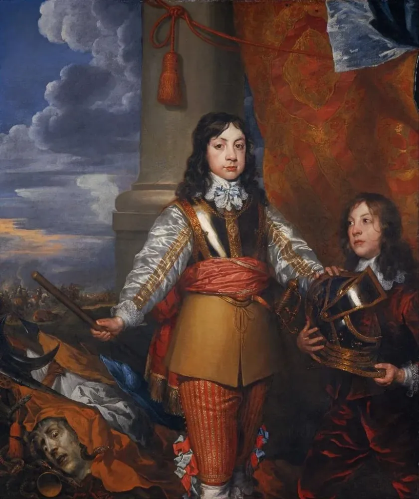 Charles II maalaus (1630 - 1685), Skotlannin kuningas (1649 - 1685) ja Englannin ja Irlannin kuningas (1660 - 1685) - Will...