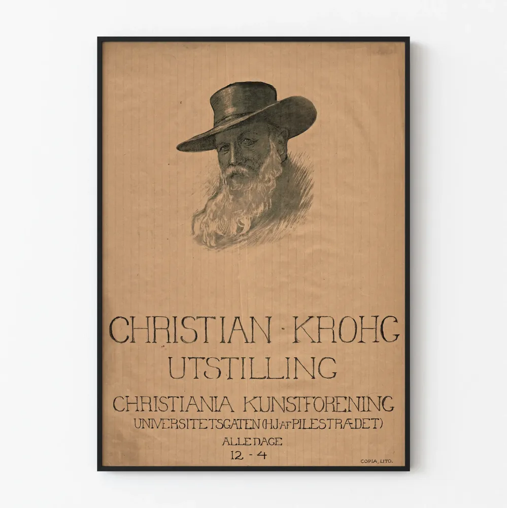 Christian Krohg - Vintage-seinäkoriste juliste näyttelyyn