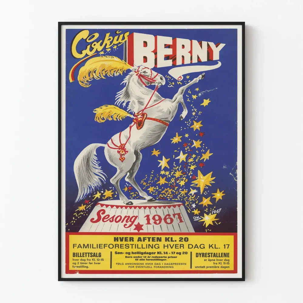 Cirque Berny -juliste kaudella 1967 – vintage juliste seinäkoriste