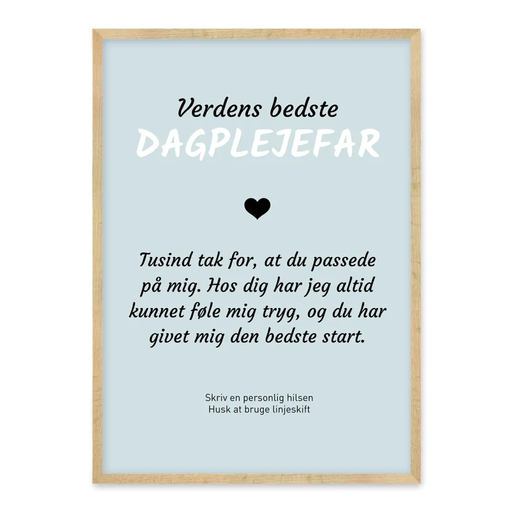 Dagplejefar plakat - afslutningsgave