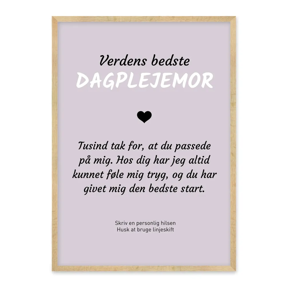 Dagplejemor plakat - afslutningsgave
