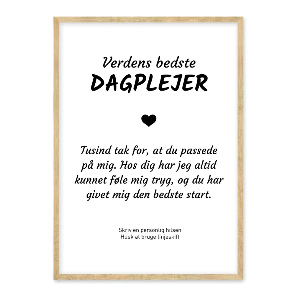 Dagplejer plakat - afslutningsgave