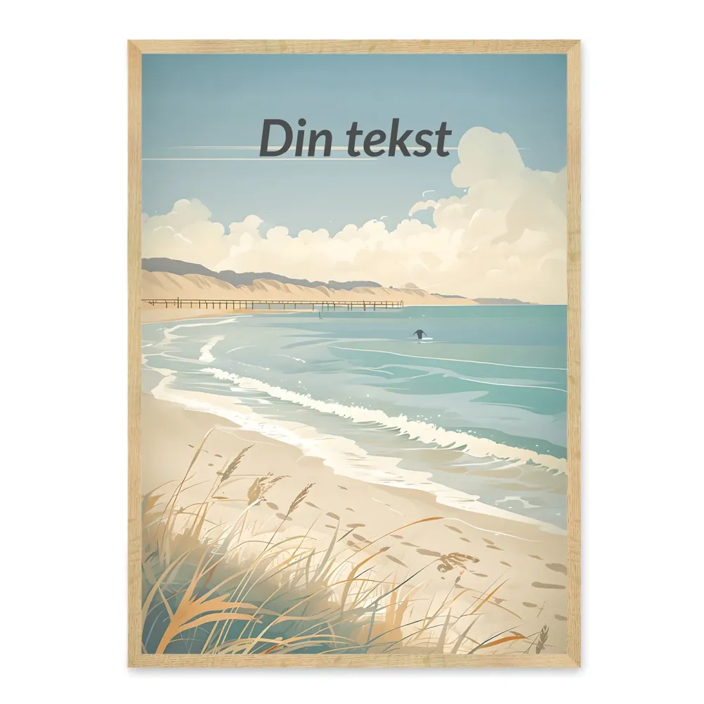 Danmark plakat - Bølgende strand