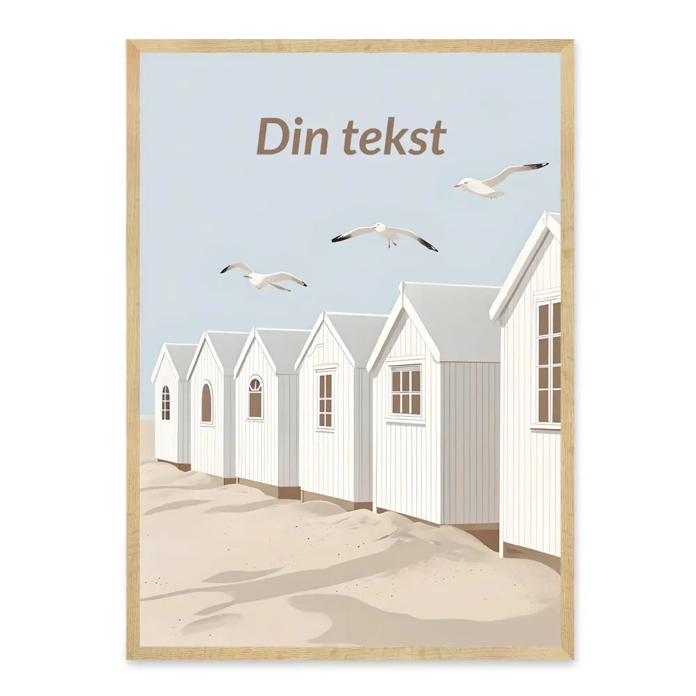 Danmark plakat - Hvide strandhuse
