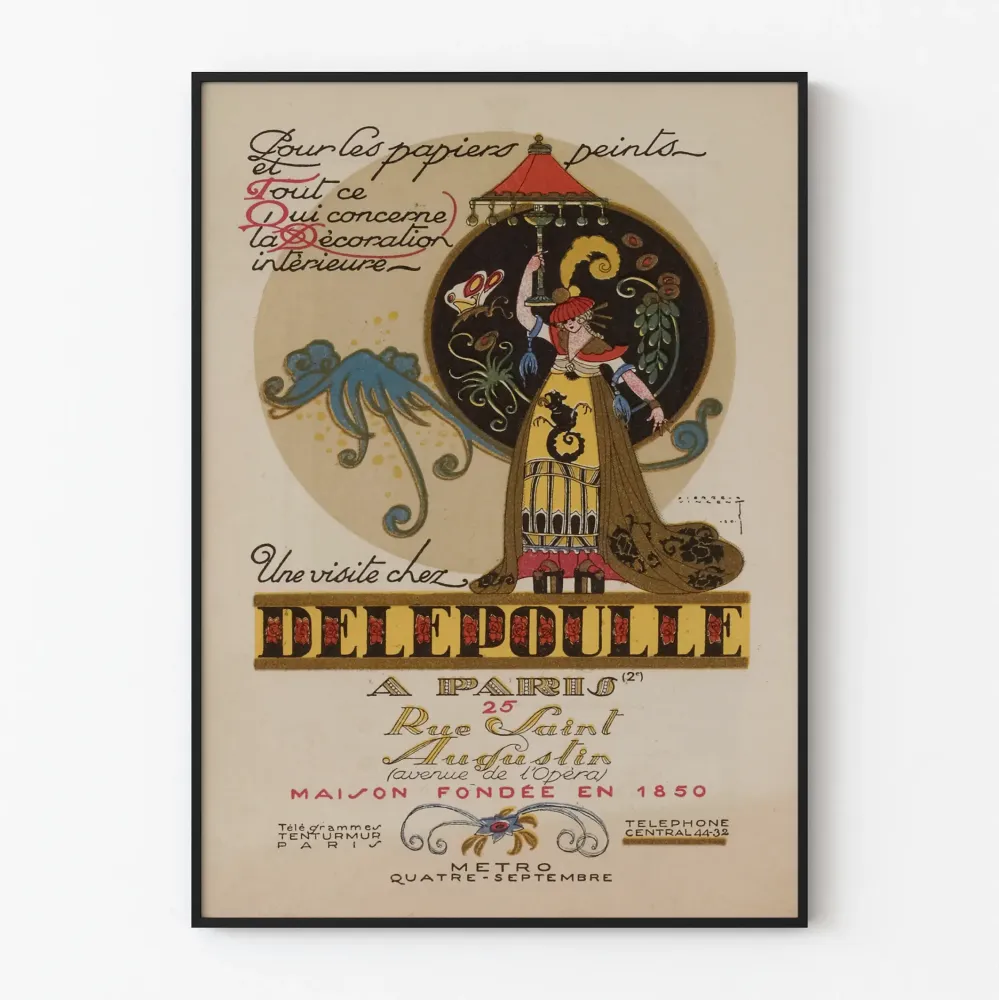 Delepoulle vintagejuliste seinäkoristukseen ja tapetteihin