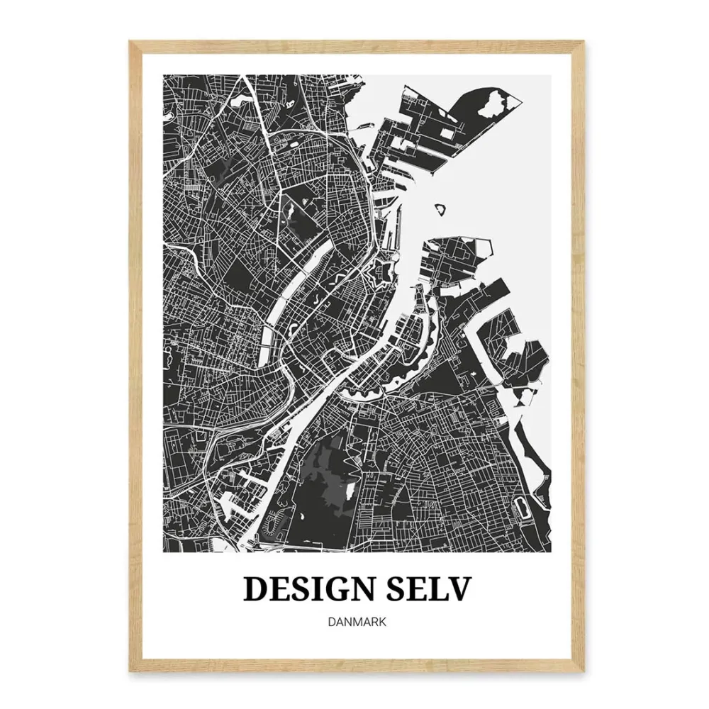 Design selv bykort plakat - Sort