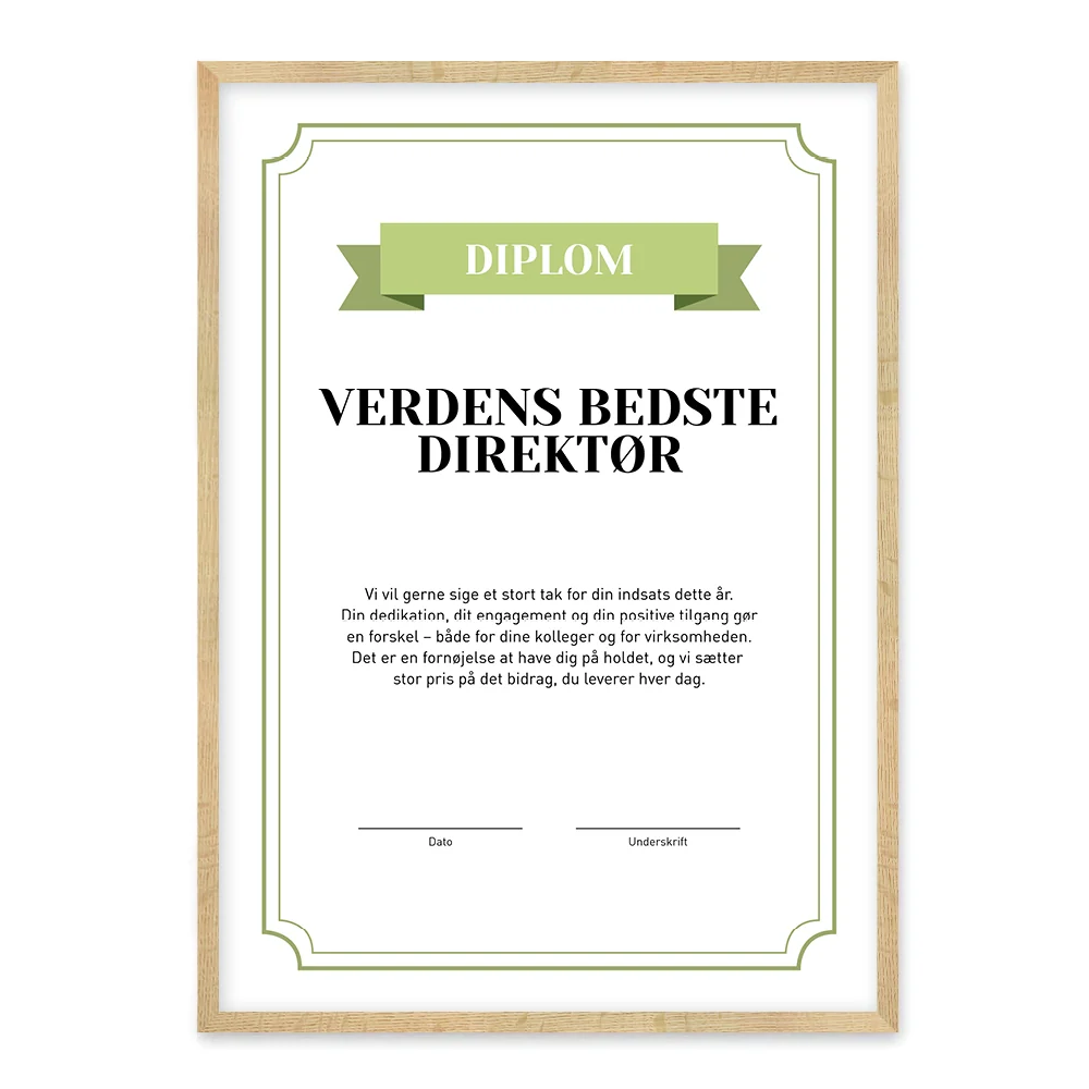 Direktør Diplom plakat - Design selv