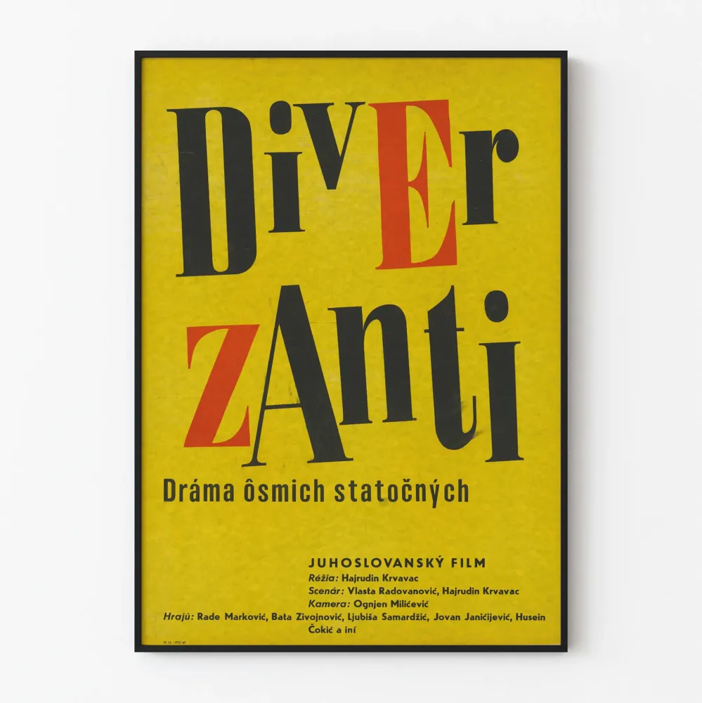 Diverzanti juliste - Vintage seinäkoristelu, dramaattinen vintage