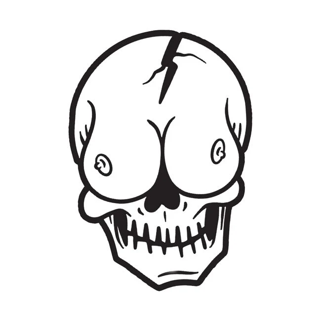 Down-N-Out Skull Boob tarra