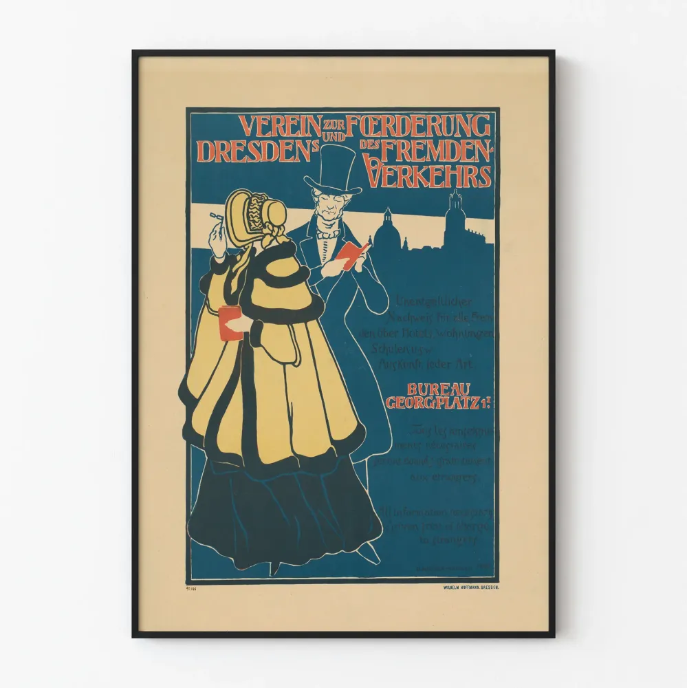 Dresdenin vuoden 1897 vintage matkailujuliste