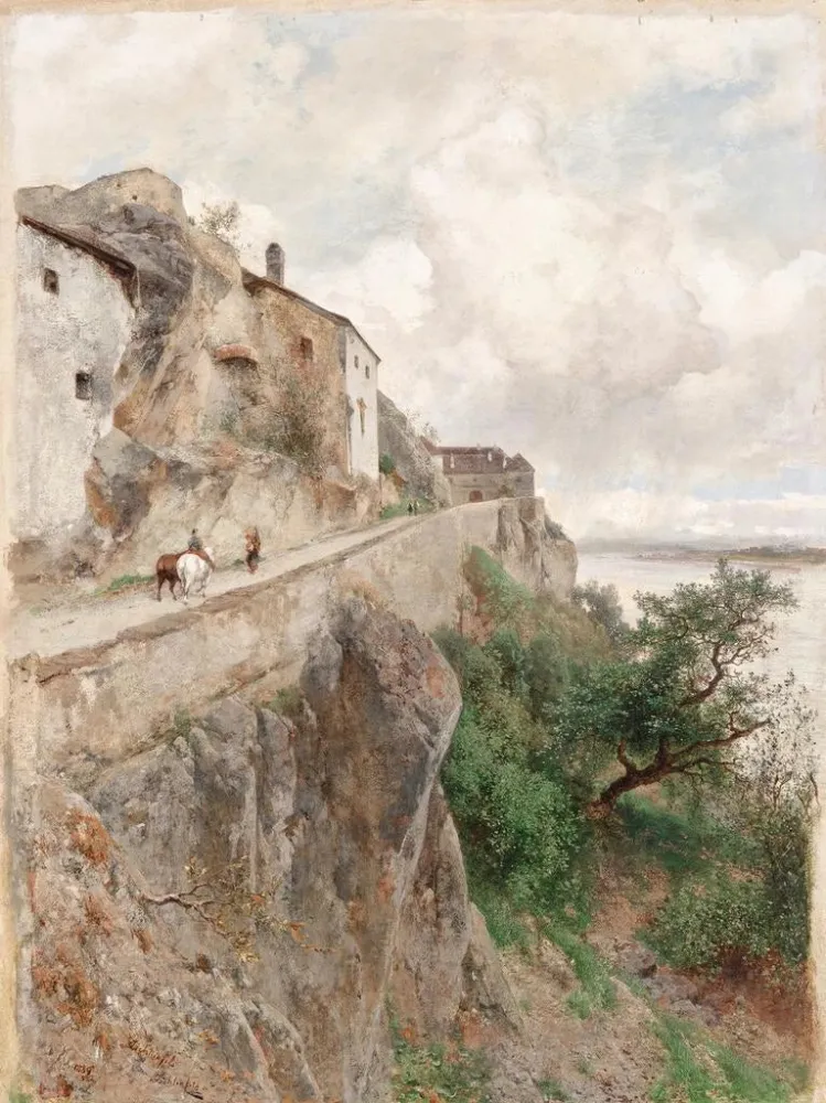Dürnstein-maalaus, linnalle matkalla - Eduard Peithner von Lichtenfels | Taidetuloste