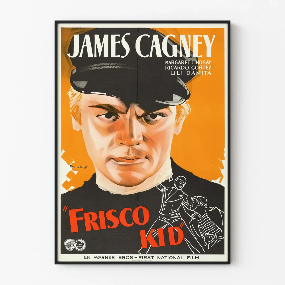 Elokuvajuliste vintage Frisco Kid James Cagneyn kanssa