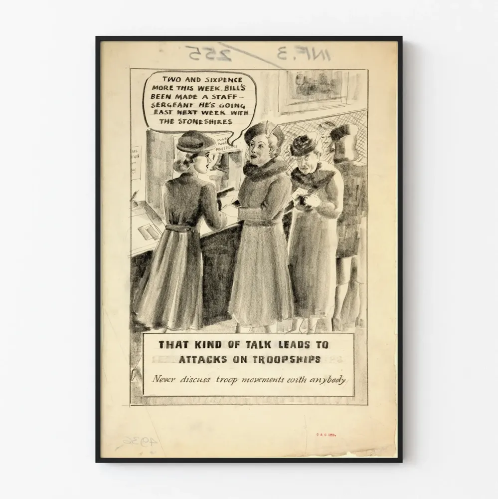 Englantilainen vintage juliste sotilaallisen varovaisuuden keskusteluista