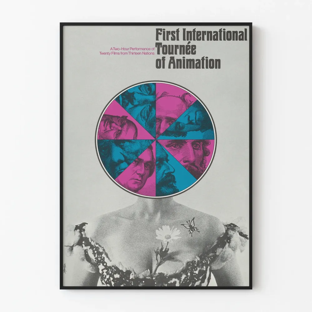 Ensimmäinen kansainvälinen kiertueen animaatio juliste vintage