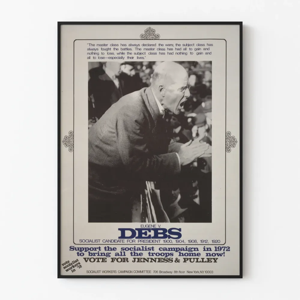 Eugene V. Debsin sosiaalidemokraattinen kampanjajuliste 1972