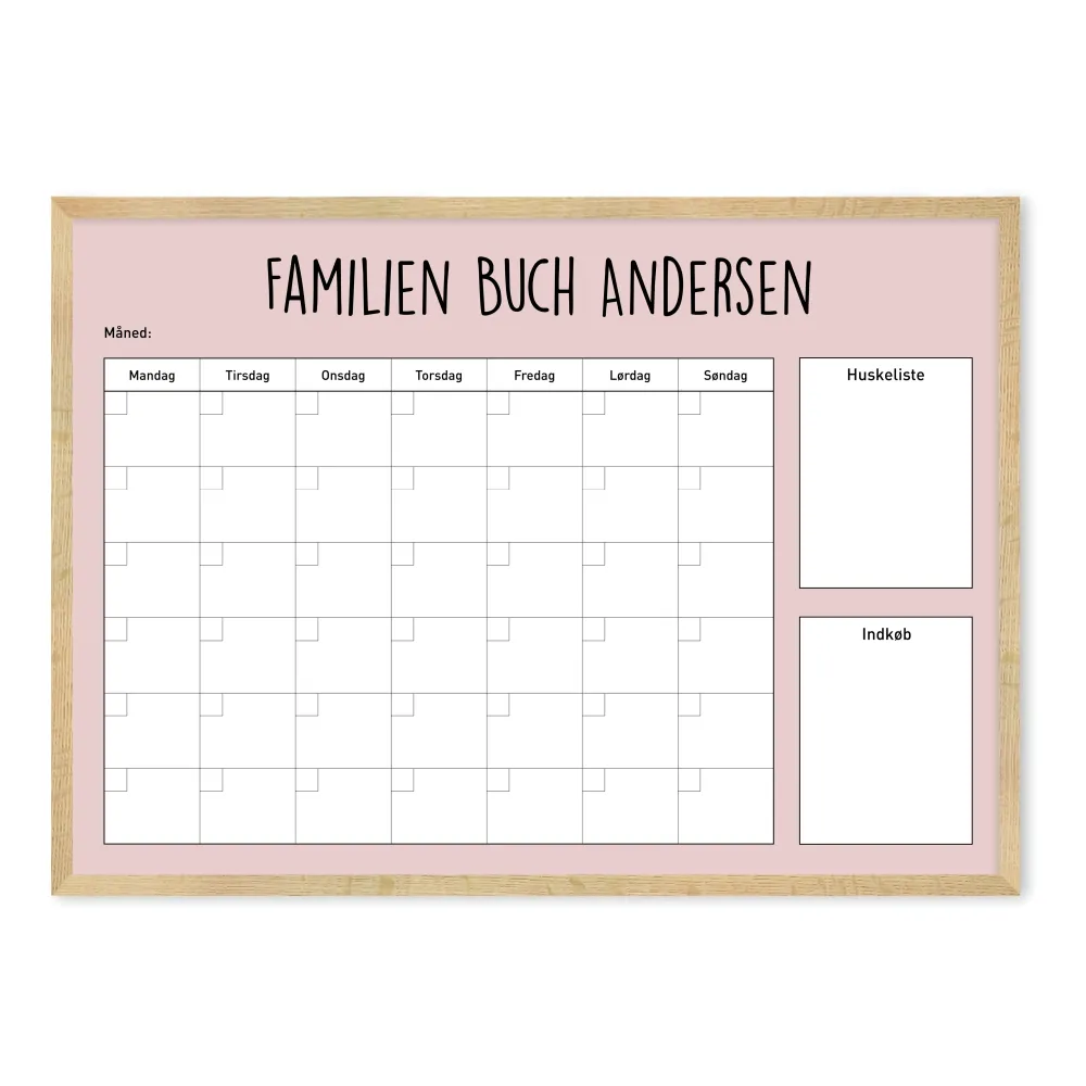 Familie kalender Månedsplan - Design selv plakat
