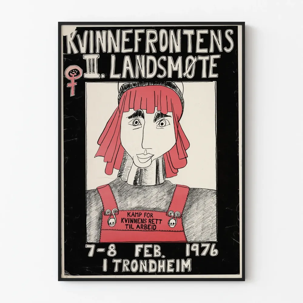 Feministinen vintagejuliste Kvinnefrontens III Landsmøte 1976