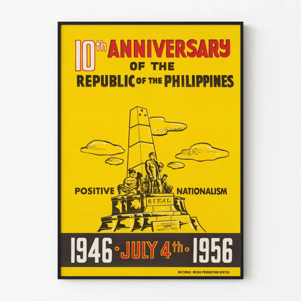 Filippiinien tasavallan 10-vuotisjuhlaposteri 1946-1956