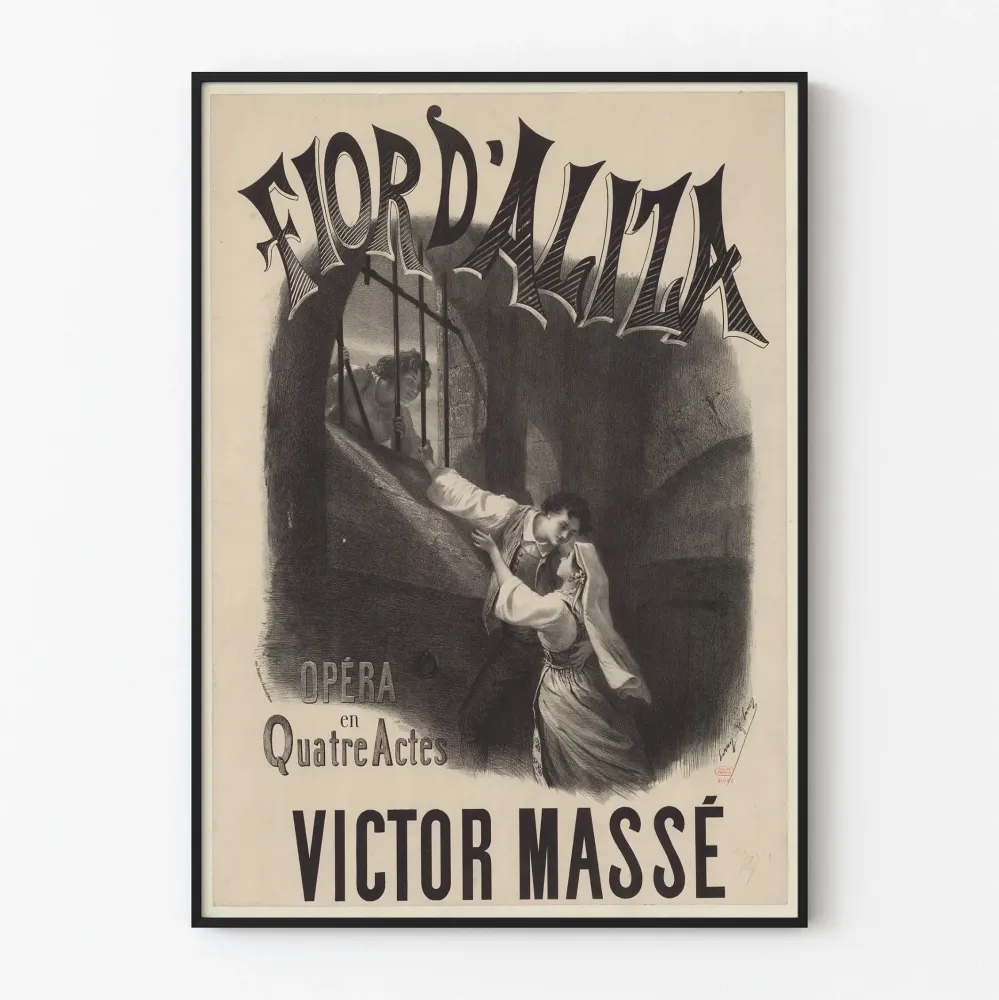 Fior d'Aliza -vintagejuliste Victor Massén neljäosaisesta oopperasta