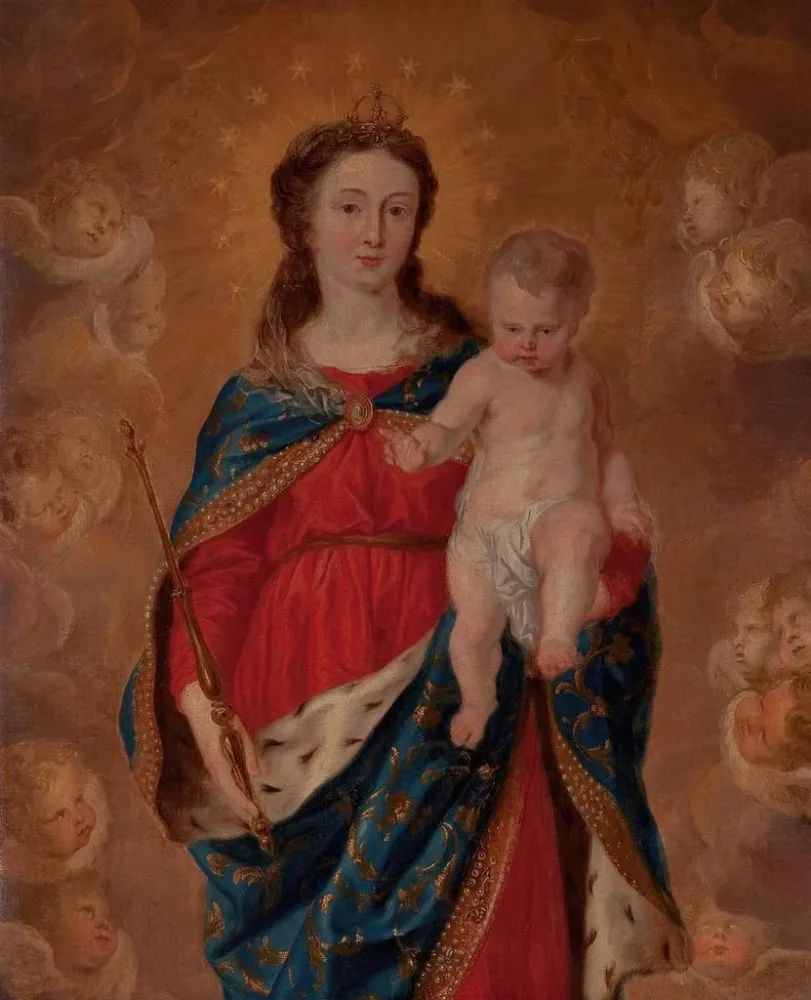 Flamandinen koulu - Vierge à l’Enfant, taivaan kuningatar - Flamandinen koulu | Taidetuloste
