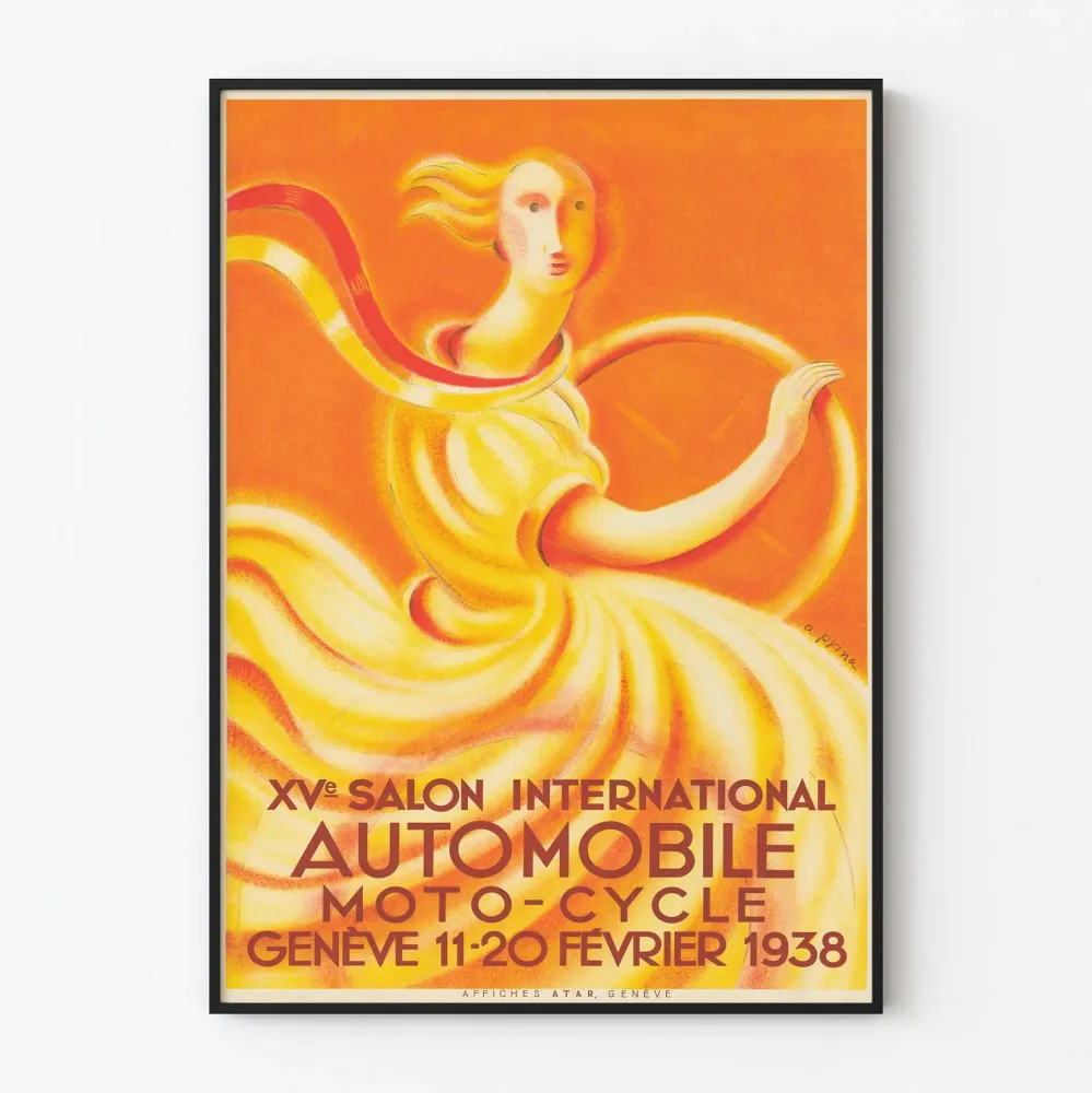 Geneven kansainvälinen autoliiton ja moottoripyöräjuliste 1938