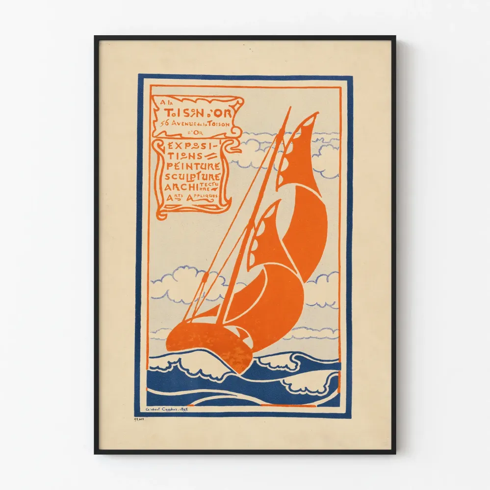 Gisbert Combazin " la Toison d'Or" -näyttelyjuliste vintage-