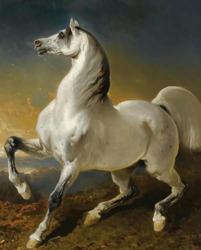 Harjoitusmaalaus Effrayé Par L'orage - Alfred de Dreux