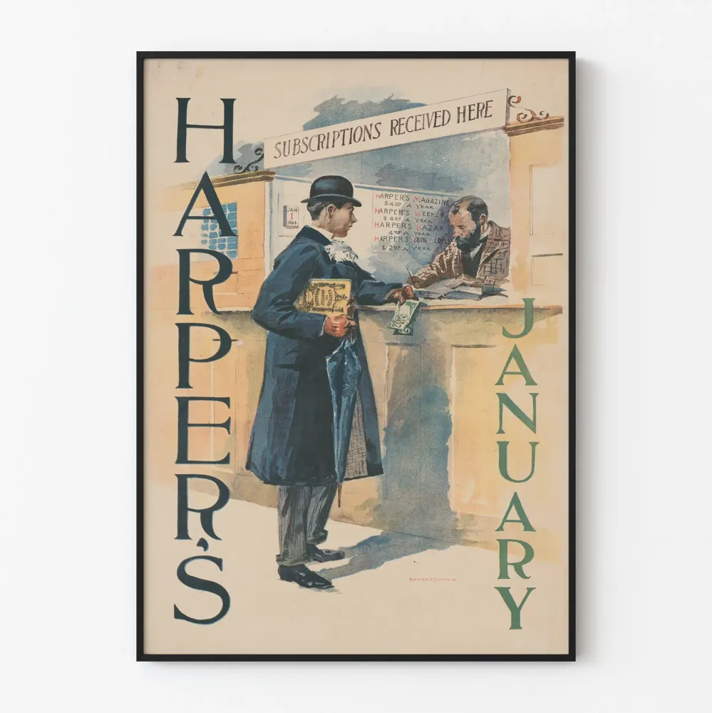 Harper's tammikuun 1894 vintage - Seinän koristelu - Juliste vanha lehti