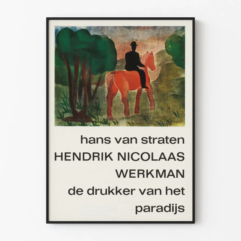 Hendrik Nicolaas Werkman koristejuliste hevonen ja ratsastaja