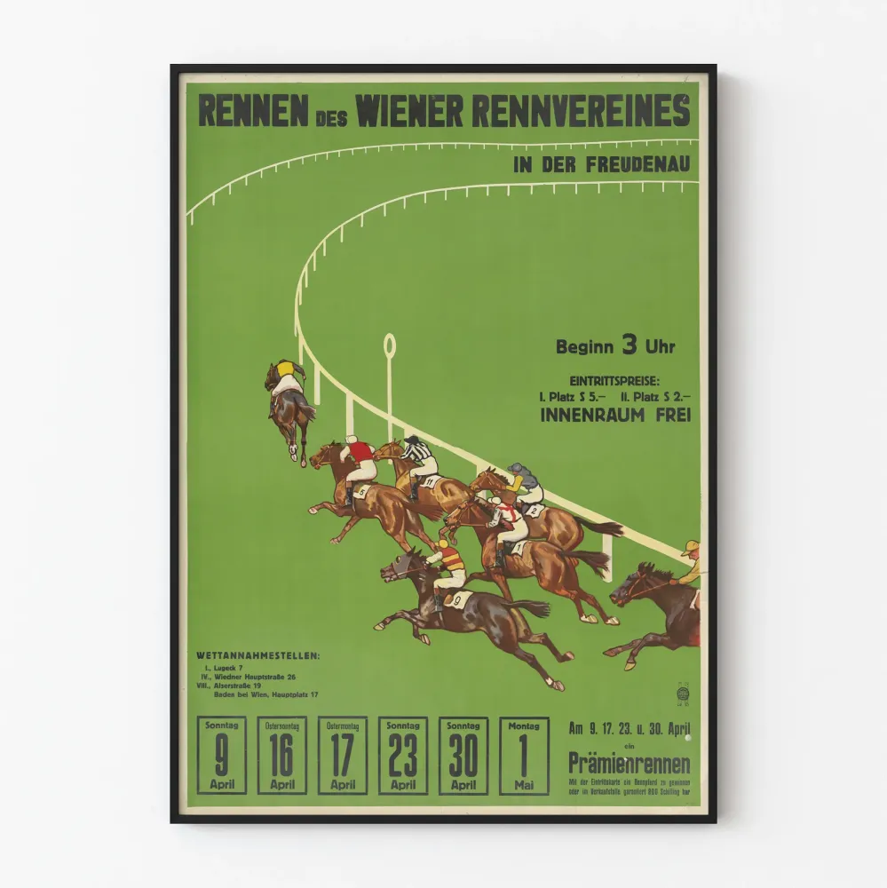 Hevoskilpailujen juliste Wiener Rennvereines à Freudenau