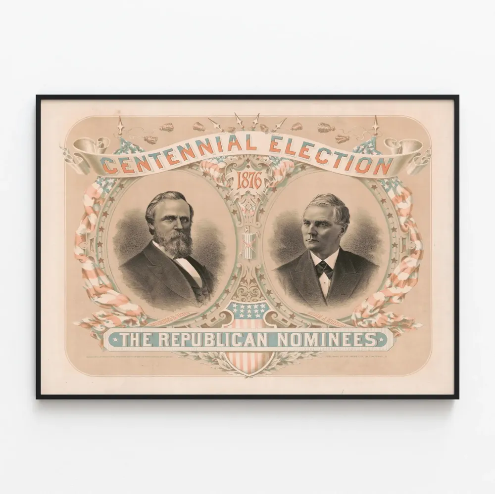 Historiallinen juliste 100-vuotisvaali 1876 - Vapaamieliset ehdokkaat