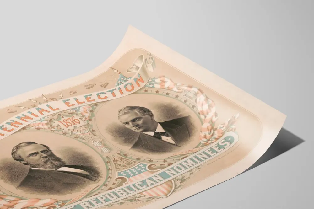 Historiallinen juliste 100-vuotisvaali 1876 - Vapaamieliset ehdokkaat