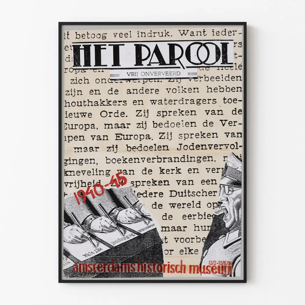 Historiallinen juliste Het Parool 1940-1945 Amsterdam