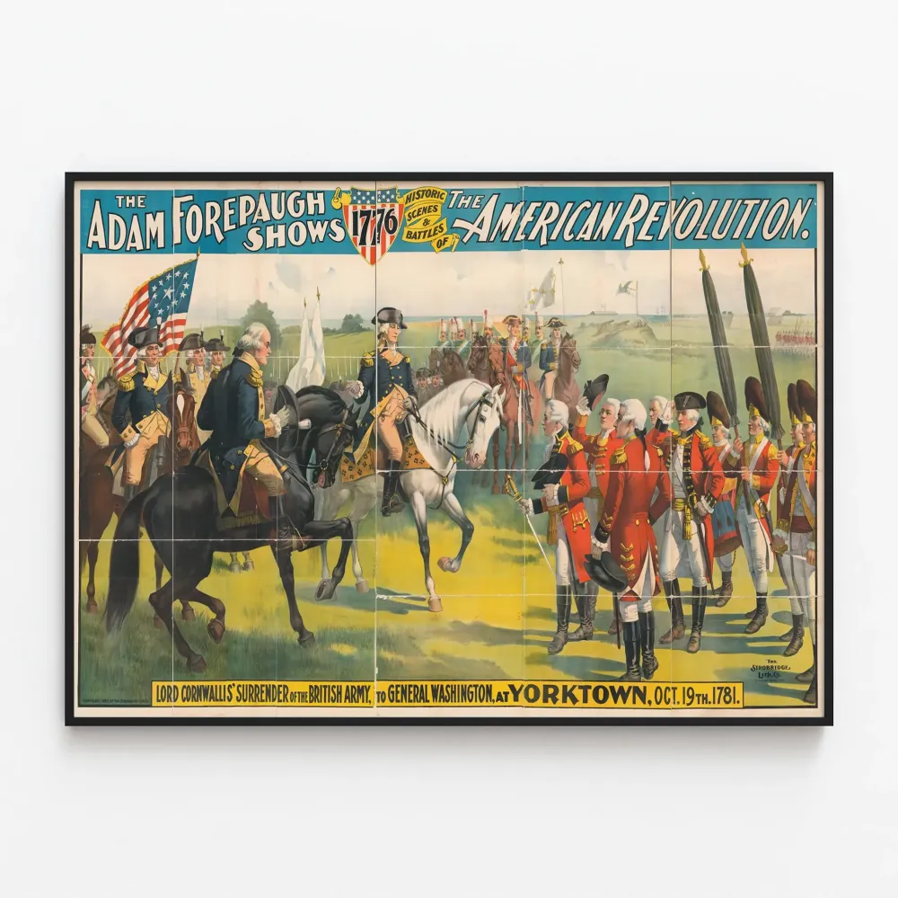 Historiallinen juliste: Lord Cornwallisin antautuminen Yorktownissa 1781