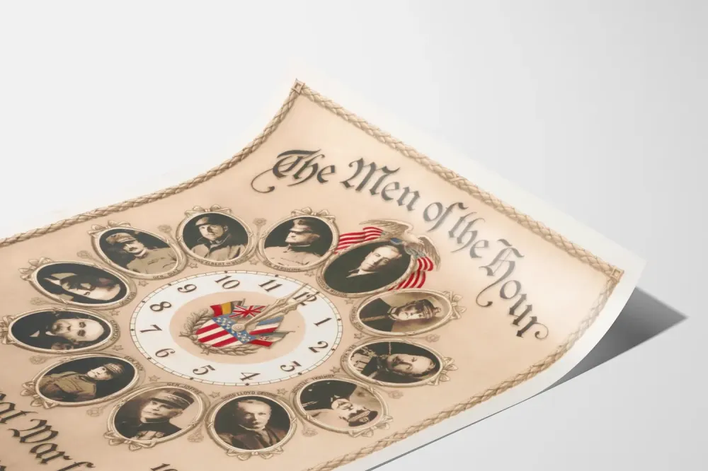 Historiallinen juliste ' Men Hour' Suuren sodan 1914-1918