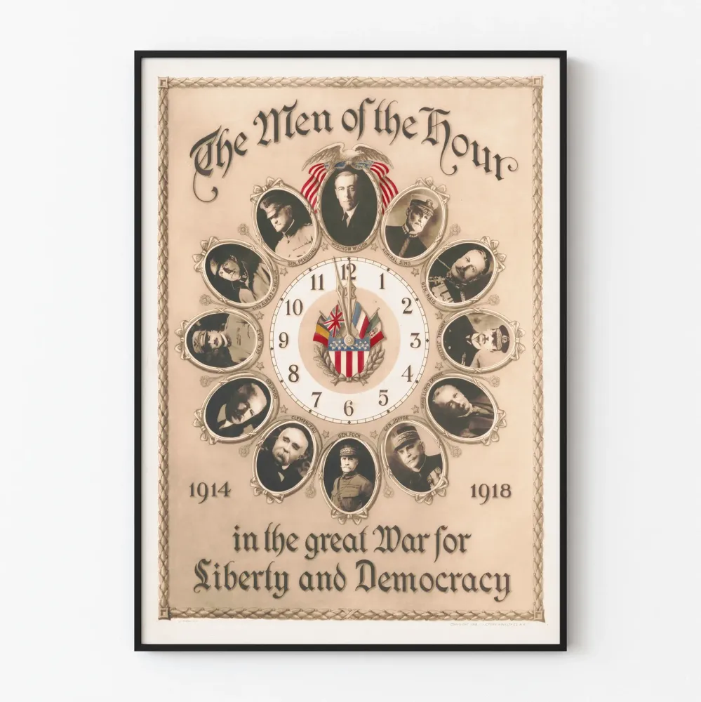 Historiallinen juliste ' Men Hour' Suuren sodan 1914-1918