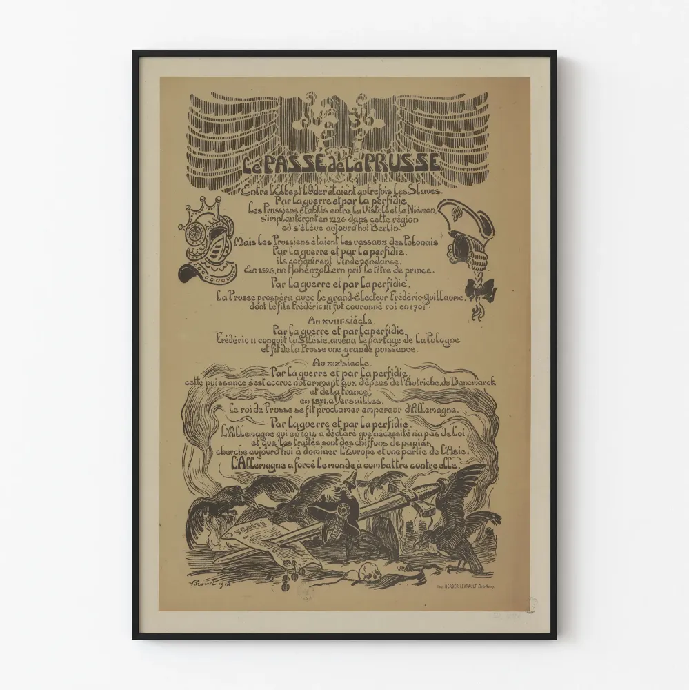 Historiallinen juliste Preussin menneisyys 1918