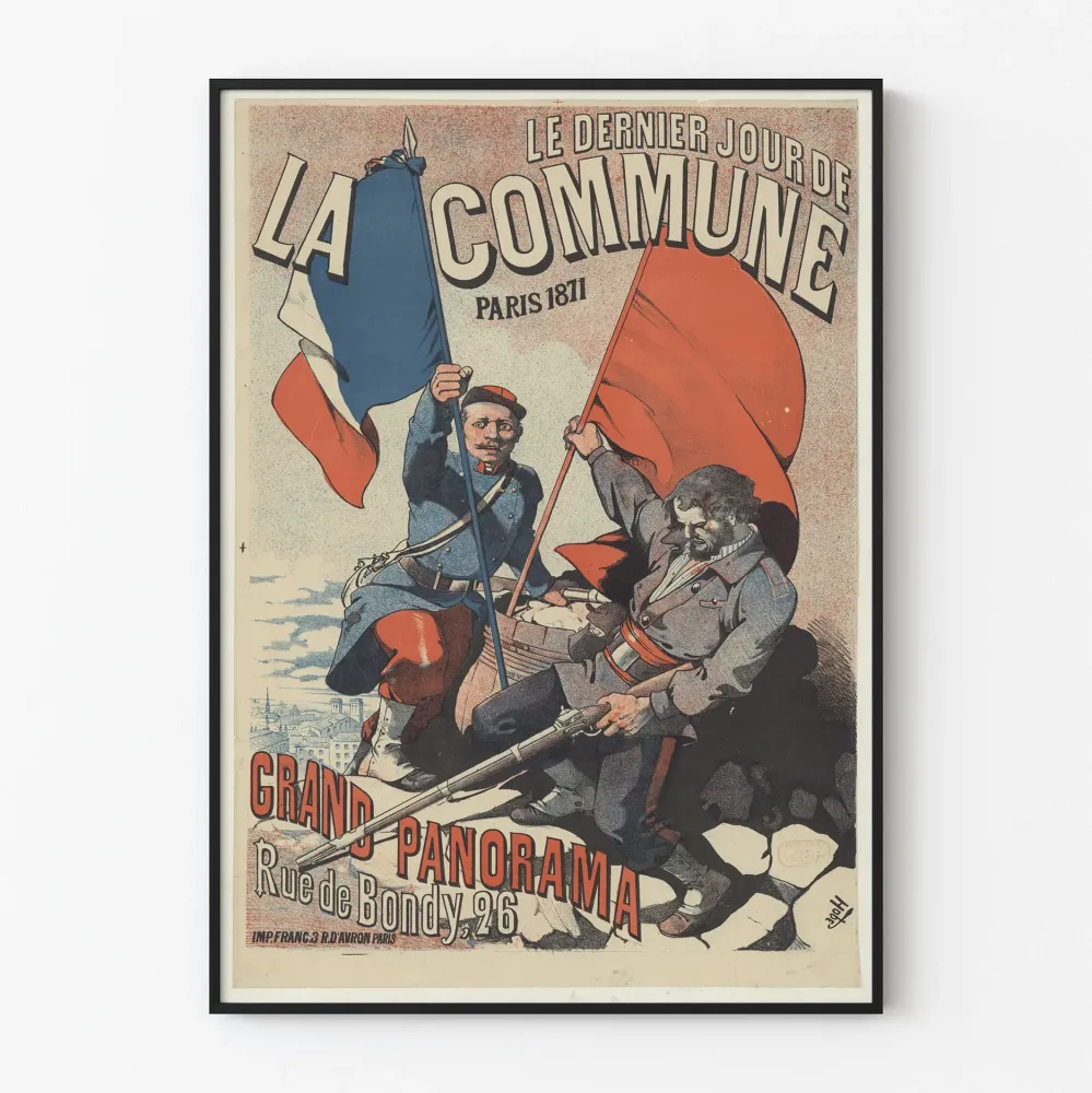 Historiallinen juliste Viimeinen päivä kommuunissa Pariisissa 1871