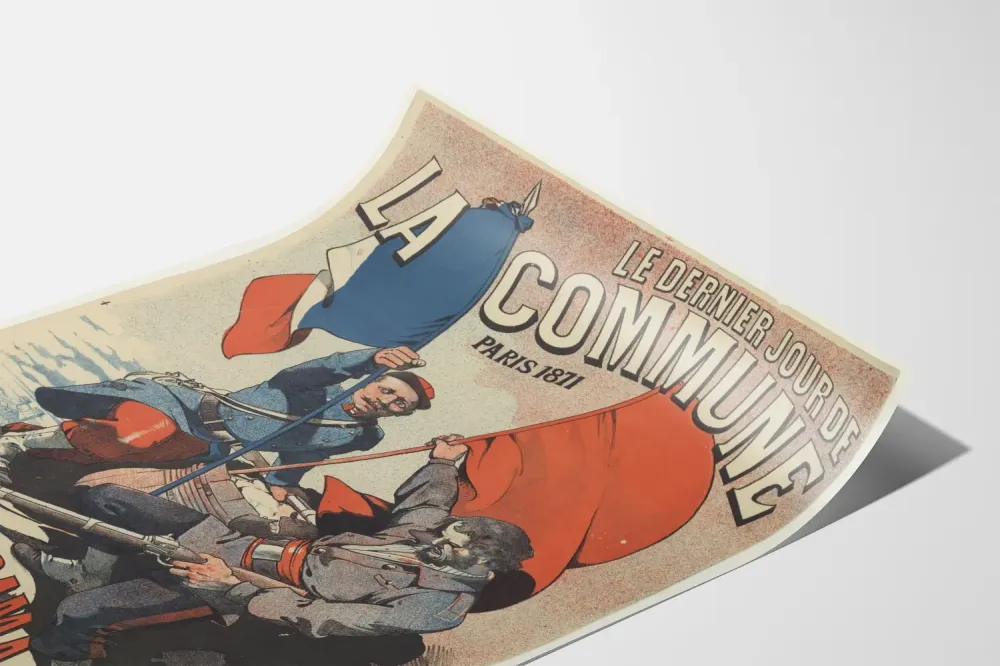 Historiallinen juliste Viimeinen päivä kommuunissa Pariisissa 1871
