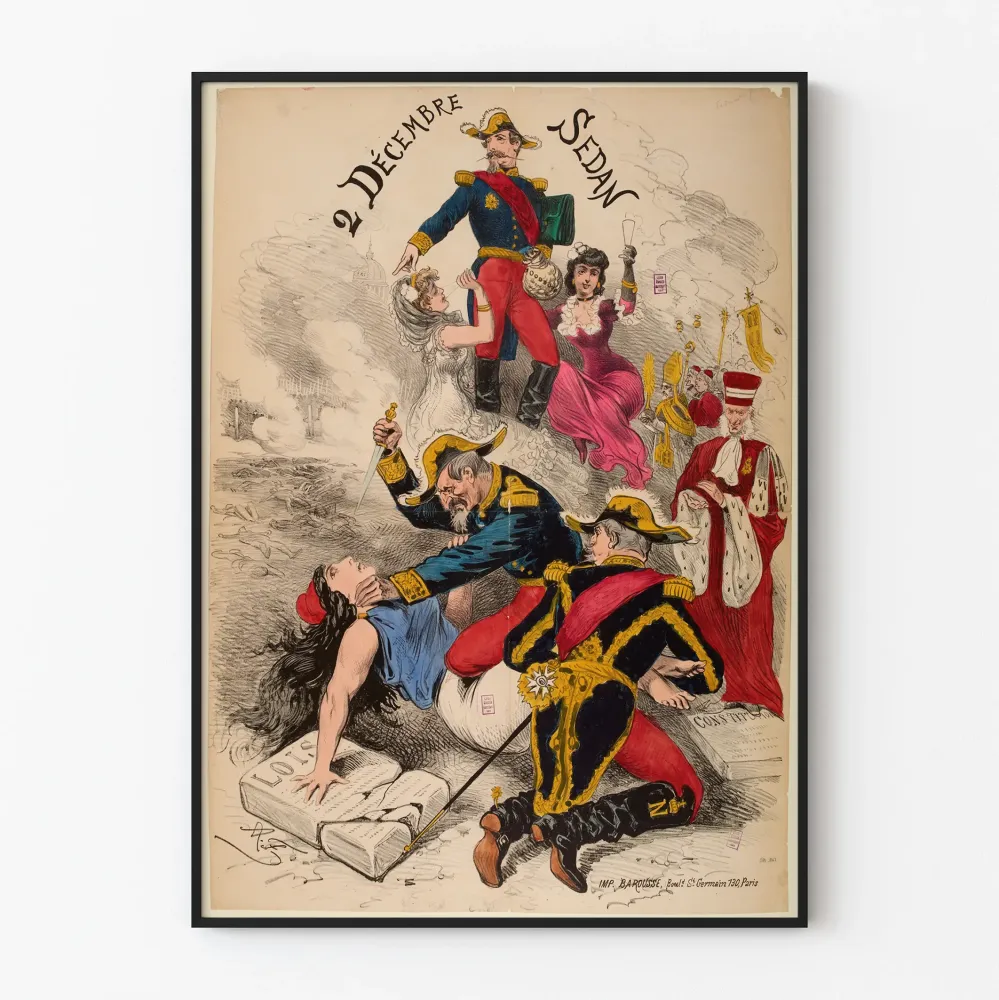 Historiallinen koristejuliste 2. joulukuuta Sedan - Vintage sotilasposter