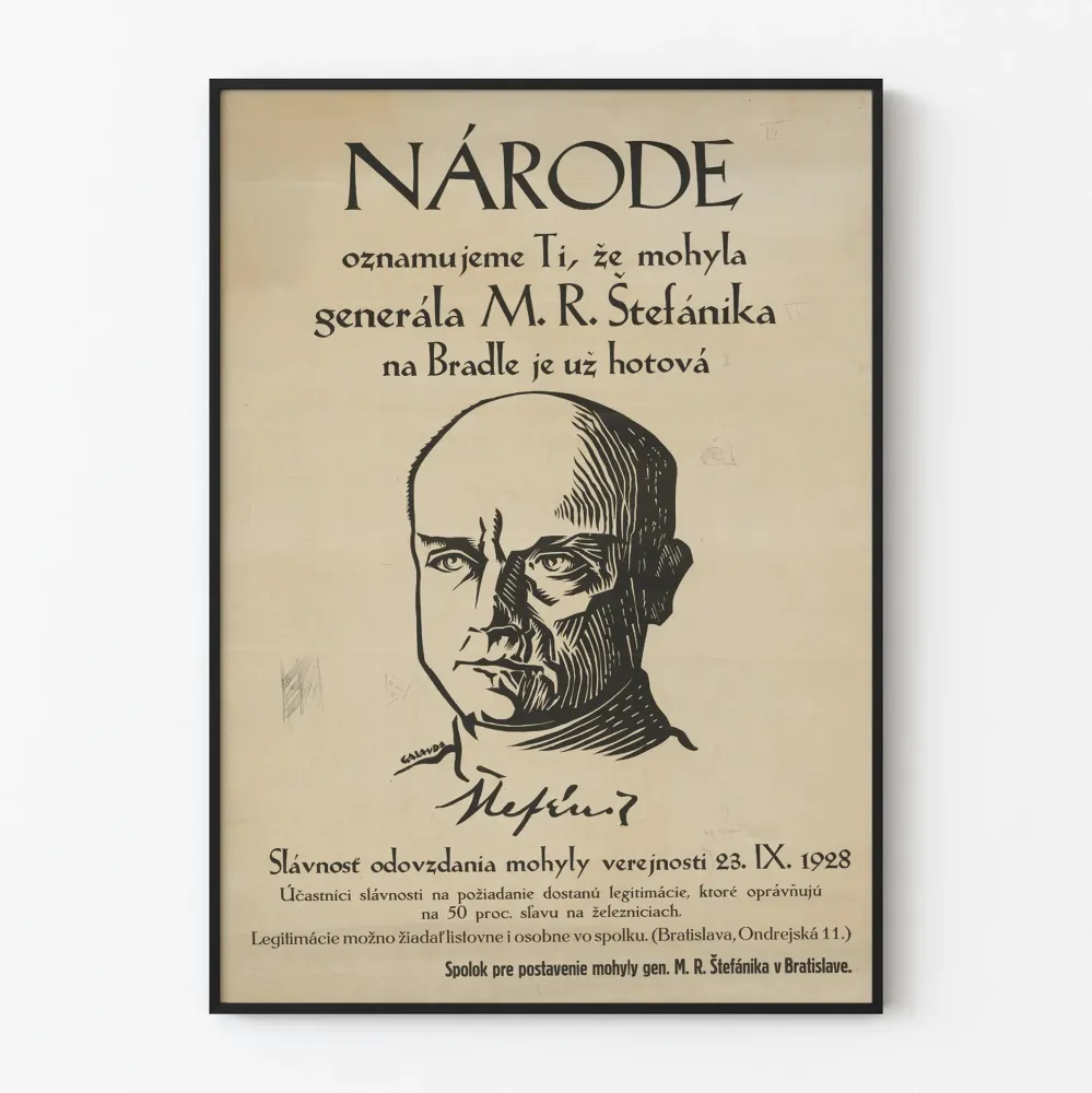 Historiallinen muistoposteri kenraali M. R. Štefánikista