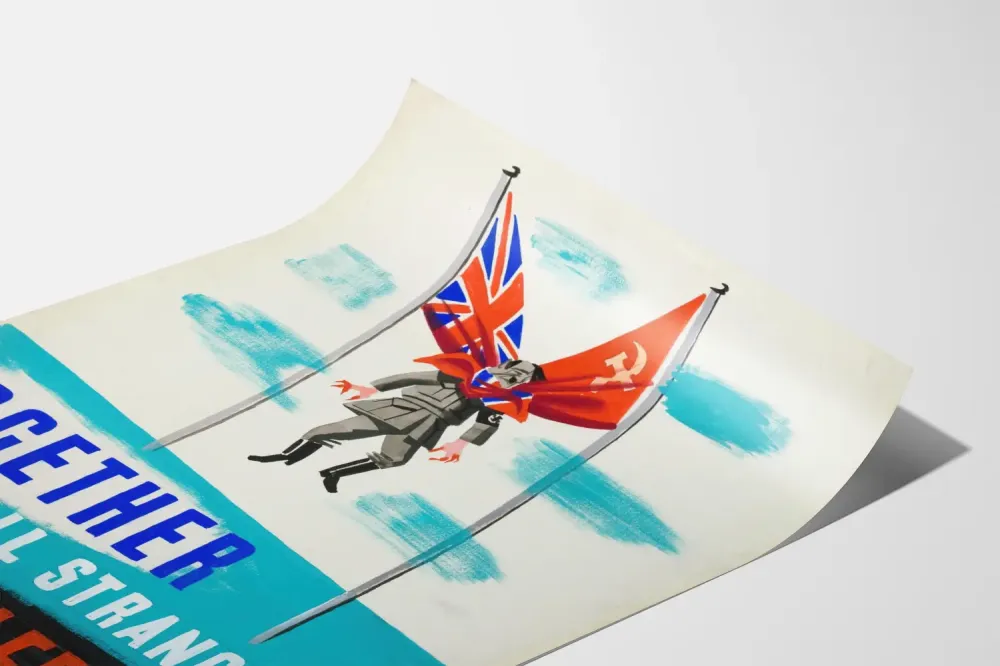 Historiallinen propagandajuliste natsismin ja fasistisuuden vastustamiseksi