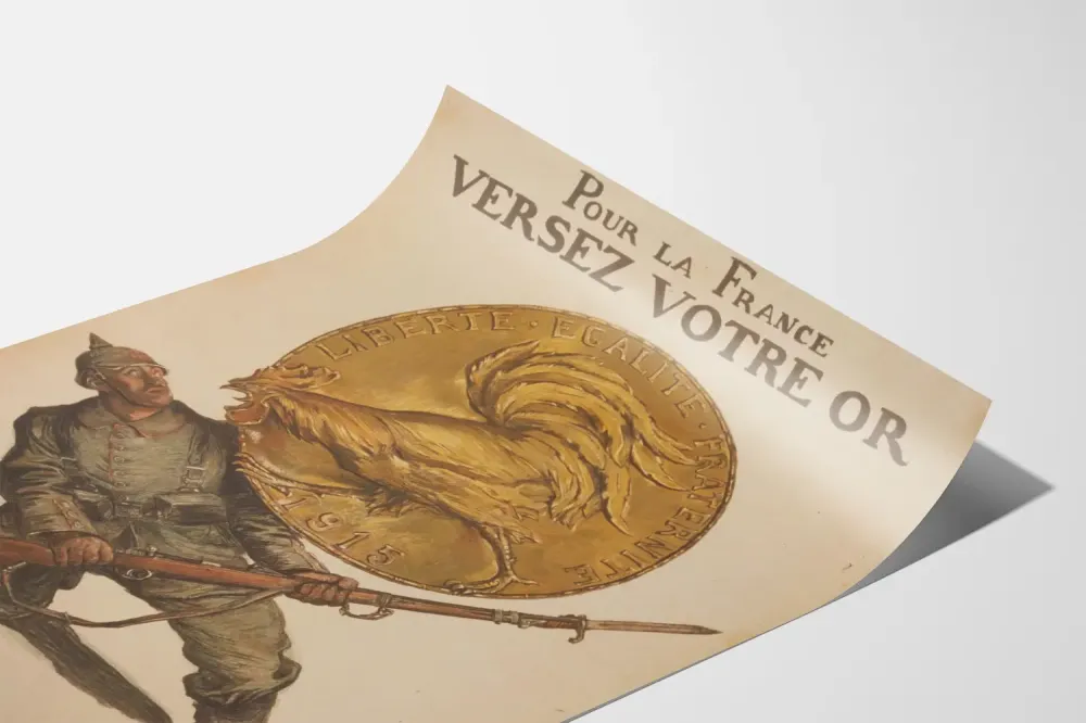 Historiallinen seinäkoristejuliste: Ranska, kaada kultasi